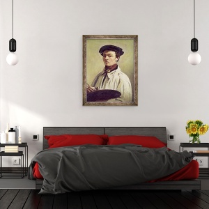 Tablou inramat - Jean Baptiste Camille Corot - Autoportret, 60 x 80 cm - Img 3