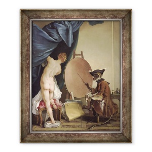 Tablou inramat - Jean Baptiste Deshays de Colleville - Pictorul Maimuta, 50 x 60 cm