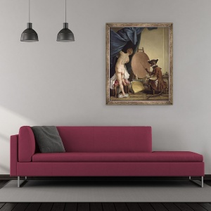 Tablou inramat - Jean Baptiste Deshays de Colleville - Pictorul Maimuta, 50 x 60 cm - Img 2