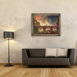 Tablou inramat - Jean Baptiste Genillion - Un incendiu la Hotel-Dieu in 1772, 70 x 90 cm - Img 2