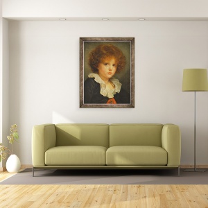 Tablou inramat - Jean Baptiste Greuze - Baiat intr-o vesta rosie, 70 x 90 cm - Img 2