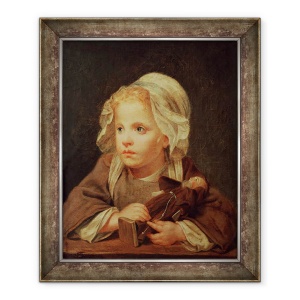 Tablou inramat - Jean Baptiste Greuze - Fata cu o papusa, 70 x 85 cm