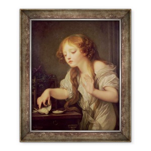 Tablou inramat - Jean Baptiste Greuze - Pasarea moarta, 50 x 60 cm