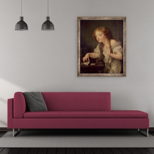 Tablou inramat - Jean Baptiste Greuze - Pasarea moarta, 50 x 60 cm - Img 2