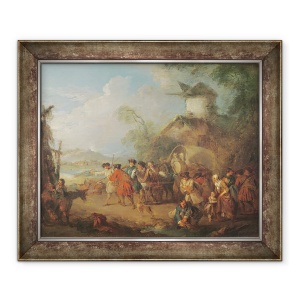 Tablou inramat - Jean-Baptiste Joseph Pater - Trupele mars, 50 x 60 cm