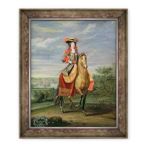 Tablou inramat - Jean-Baptiste Martin - Contesa de Soissons calare cu vedere la Chateau de Vincennes, 50 x 60 cm