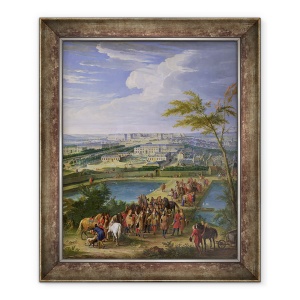 Tablou inramat - Jean-Baptiste Martin - Orasul si castelul Versailles din Butte de Montboron, unde Ludovic al XIV-lea 1638-1715 cu Louvois, 70 x 85 cm