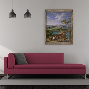 Tablou inramat - Jean-Baptiste Martin - Orasul si castelul Versailles din Butte de Montboron, unde Ludovic al XIV-lea 1638-1715 cu Louvois, 70 x 85 cm - Img 2