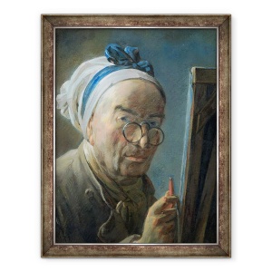 Tablou inramat - Jean-Baptiste Simeon Chardin - Autoportret cu un sevalet, 60 x 80 cm