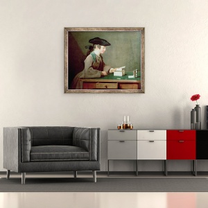 Tablou inramat - Jean-Baptiste Simeon Chardin - Casa de Carduri II, 50 x 60 cm - Img 2
