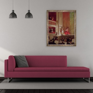 Tablou inramat - Jean Beraud - Revue la Teatrul de Varietes, 70 x 85 cm - Img 2