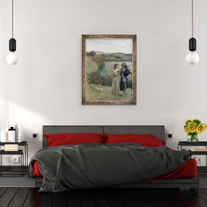 Tablou inramat - Jean-Charles Cazin - Tobias si Arhanghelul Rafael, 60 x 80 cm - Img 3
