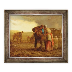 Tablou inramat - Jean-Francois Millet - Recolta cartofului, 50 x 60 cm