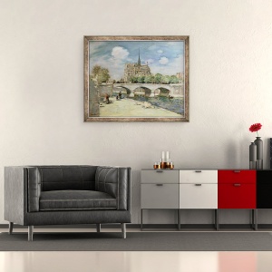Tablou inramat - Jean Francois Raffaelli - Notre Dame de Paris, 50 x 60 cm - Img 2