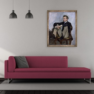 Tablou inramat - Jean Frederic Bazille - Portret De Auguste Renoir 1841-1919, 50 x 60 cm - Img 2