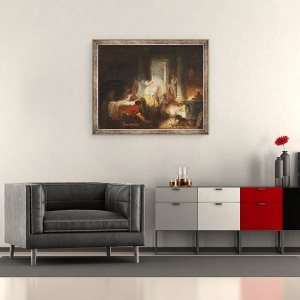 Tablou inramat - Jean-Honore Fragonard - Interior roman, 70 x 85 cm - Img 2