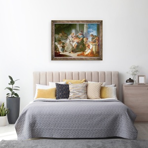 Tablou inramat - Jean-Honore Fragonard - Salvarea Pyrrhus pentru sugari, 70 x 90 cm - Img 3