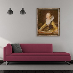 Tablou inramat - Jean-Honore Fragonard - Studiul, sau Cantecul, 50 x 60 cm - Img 2