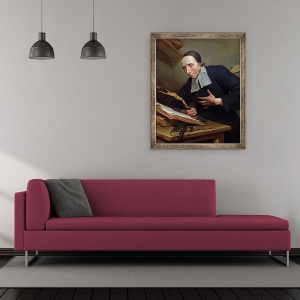 Tablou inramat - Jean II Restout - Portret De Staret Firmin Tournus 1672-1733 Detinand un crucifix, 70 x 85 cm - Img 2