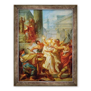 Tablou inramat - Jean-Simon Berthelemy - Eleazar refuza sa manance carne de porc, 70 x 90 cm