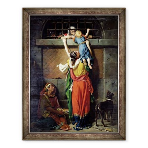 Tablou inramat - Jean Victor Schnetz - Boethius 480-524 Licitand adio familiei sale, 70 x 90 cm