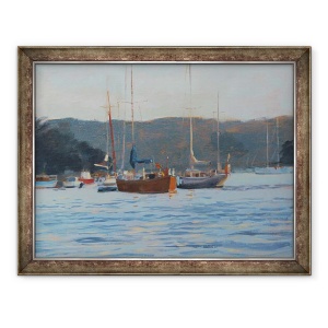 Tablou inramat - Jennifer Wright - Iahturi de seara Salcombe, ulei la bord, 70 x 90 cm
