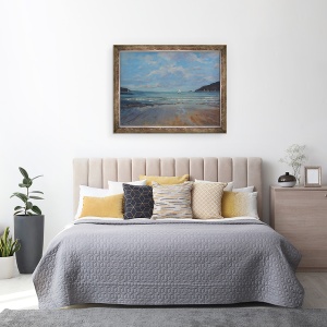 Tablou inramat - Jennifer Wright - Northsands Salcombe, navigare. ulei pe panza, 70 x 90 cm - Img 3