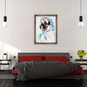 Tablou inramat - Jo Chambers - Pug In Pucci, 70 x 90 cm - Img 3