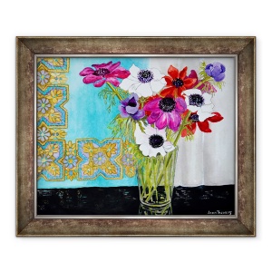 Tablou inramat - Joan Thewsey - Anemone pe un raft intunecat, 70 x 85 cm
