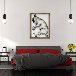 Tablou inramat - Joan Thewsey - Dormit Pug One, 2000, 70 x 90 cm - Img 3