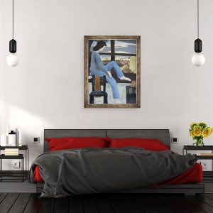 Tablou inramat - Joan Thewsey - Fata uitam de zori, 1950, 70 x 90 cm - Img 3