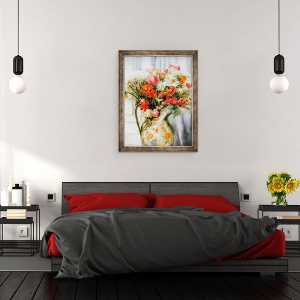 Tablou inramat - Joan Thewsey - Flori mixte cu crizanteme intr-un ulcior, 60 x 80 cm - Img 3