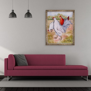 Tablou inramat - Joan Thewsey - Ralphy, Cockerel,2005, 50 x 60 cm - Img 2
