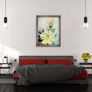 Tablou inramat - Joan Thewsey - Trandafir galben intr-o briza Suffolk, 2005, 70 x 90 cm - Img 3