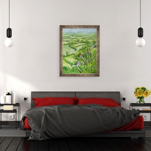 Tablou inramat - Joan Thewsey - Vedere din Muntele Gargan, Limousin, 70 x 90 cm - Img 3