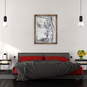 Tablou inramat - Joan Thewsey - Vedere prin fereastra cabanei, 60 x 80 cm - Img 3