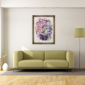 Tablou inramat - Joan Thewsey - Violete africane, 70 x 90 cm - Img 2