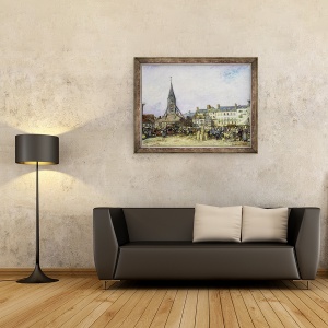 Tablou inramat - Johan-Barthold Jongkind - Piata de la Sainte-Catherine, 70 x 90 cm - Img 2