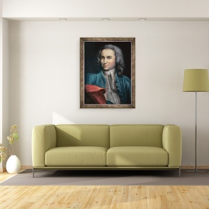 Tablou inramat - Johann Ernst Rentsch - Portret presupus a fi Johann Sebastian Bach, 70 x 90 cm - Img 2