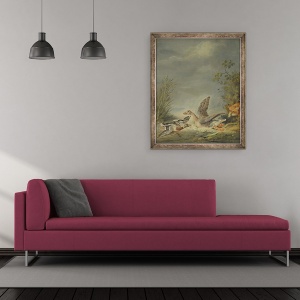 Tablou inramat - Johann Friedrich August Tischbein - Vulpe si pasari de apa, 70 x 85 cm - Img 2