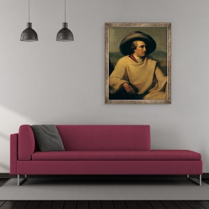 Tablou inramat - Johann Heinrich Wilhelm Tischbein - Johann Wolfgang von Goethe 1749-1832 in Campagna, 70 x 85 cm - Img 2