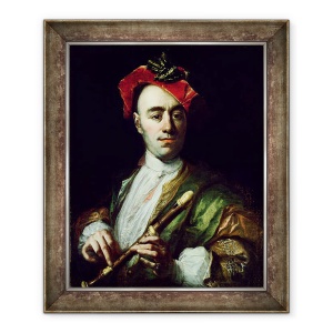 Tablou inramat - Johann Kupezky - Portretul unui Recorder Player, 70 x 85 cm
