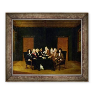 Tablou inramat - Johann Rudolph Huber the Elder - Plenipotentiarii la Congresul de la Baden, 70 x 85 cm