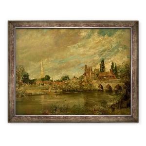 Tablou inramat - John Constable - Podul Harnham si Catedrala Salisbury, 60 x 80 cm