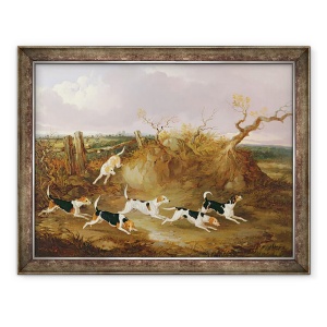 Tablou inramat - John Dalby - Beagle in Full Cry, 60 x 80 cm