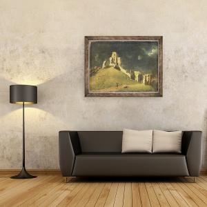 Tablou inramat - John Inigo Richards - Castelul Corfe, Dorset, 70 x 90 cm - Img 2