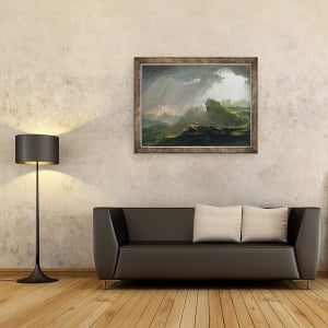 Tablou inramat - John Martin - Iosua a poruncit Soarelui sa stea pe Gabaon, 70 x 90 cm - Img 2