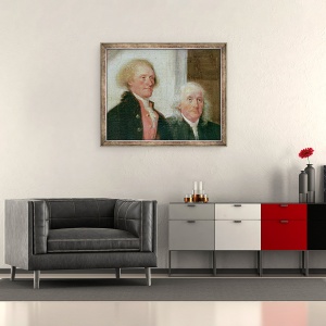 Tablou inramat - John Trumbull - Elaborarea Declaratiei de Independenta, 28 iunie 1776, 50 x 60 cm - Img 2