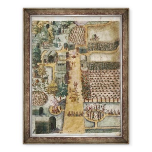 Tablou inramat - John White - Satul indian Secoton, 70 x 90 cm
