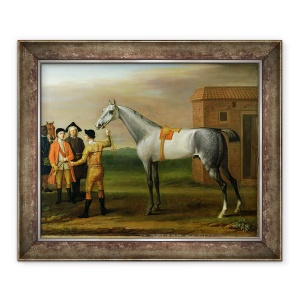 Tablou inramat - John Wootton - Lamprey, impreuna cu proprietarul sau, Sir William Morgan, la Newmarket, 50 x 60 cm
